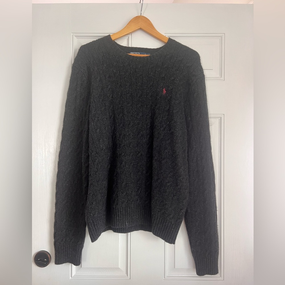 POLO BY RALPH LAUREN Men’s Sweater Size XL Dark Grey - Merino Wool & Rabbit Hair